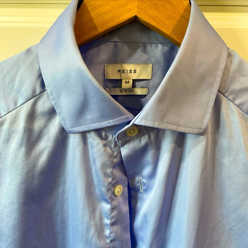 REISS Satin Dress Shirt, size Medium